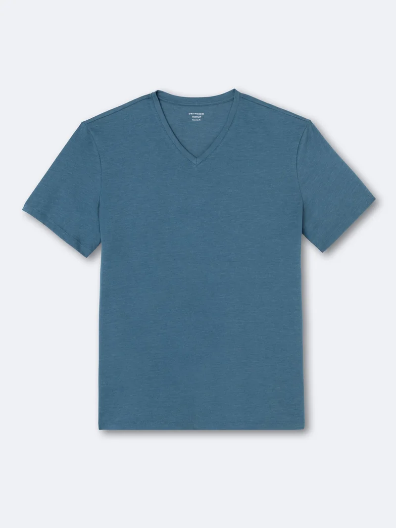 T-shirt col V mélange coton Supima®