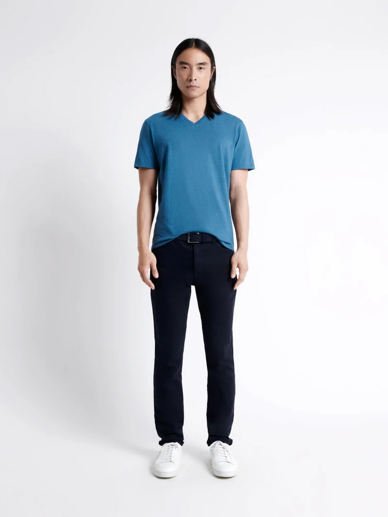T-shirt col V mélange coton Supima®