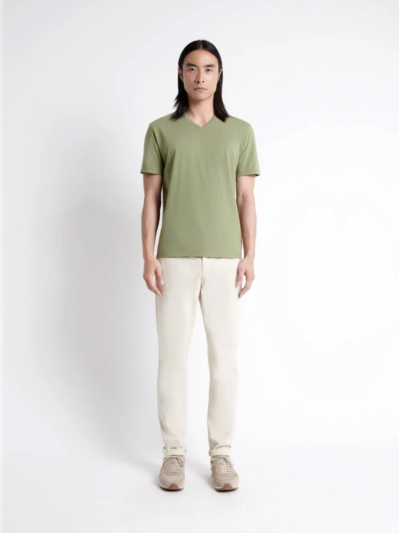 T-shirt col V mélange coton Supima®