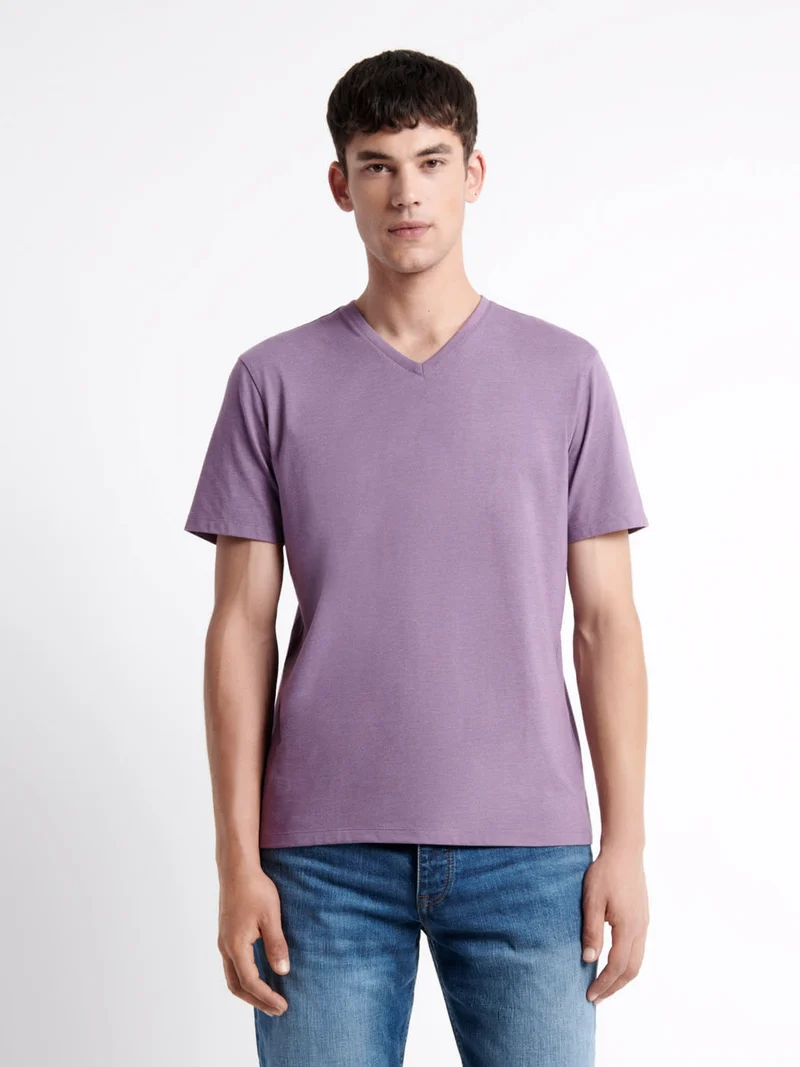 T-shirt col V mélange coton Supima®