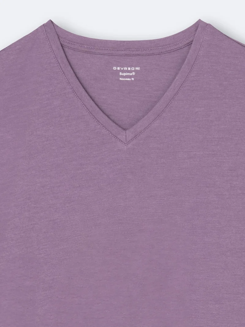 T-shirt col V mélange coton Supima®