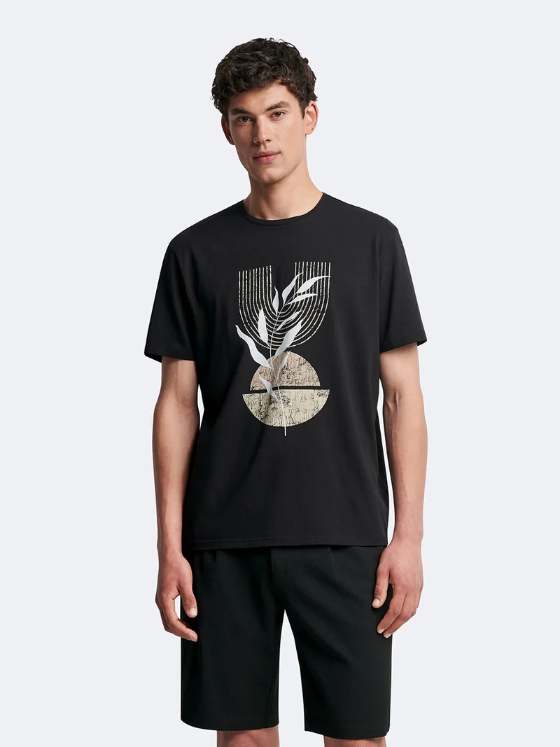 T-shirt 100% coton à motif devant