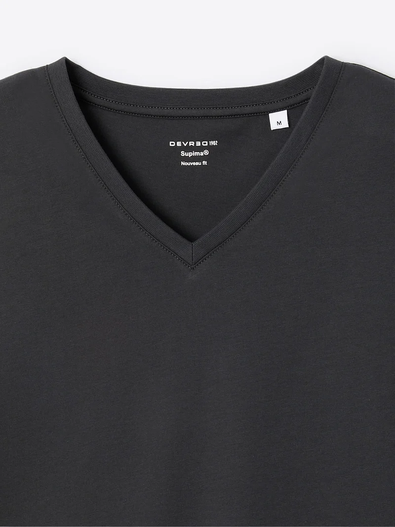T-shirt col V en coton Supima®