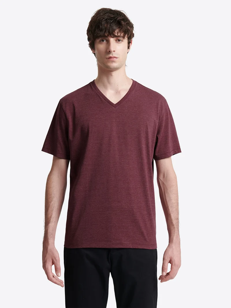 T-shirt col V mélange coton Supima®