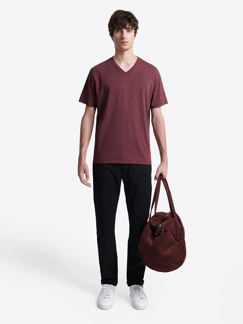 T-shirt col V mélange coton Supima®