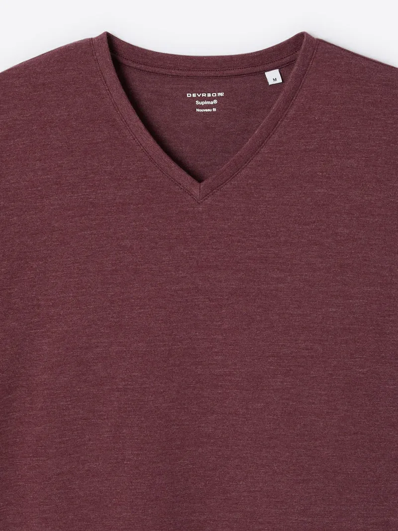 T-shirt col V mélange coton Supima®