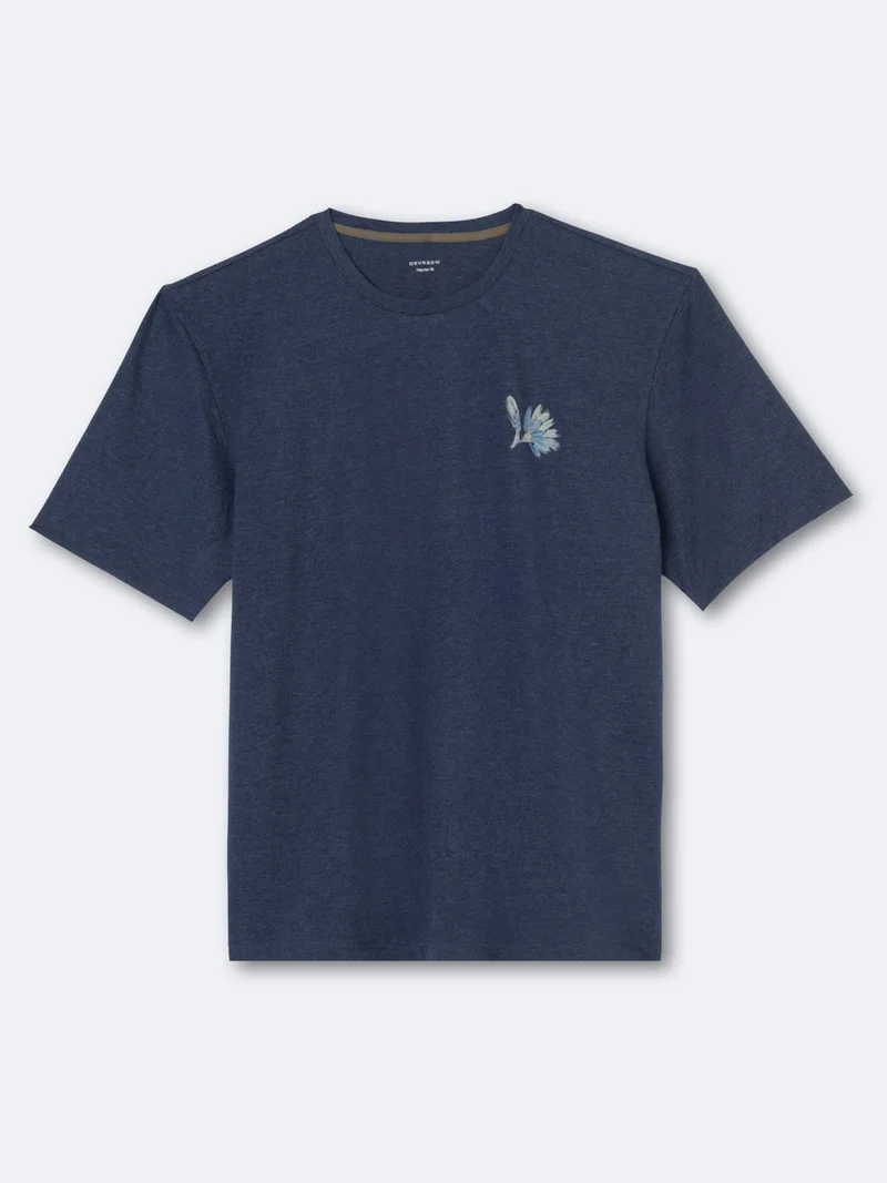 T-shirt col rond en coton fleuri