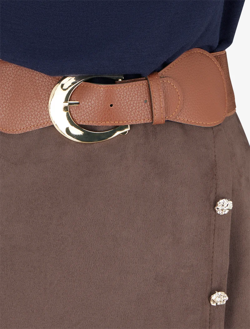 Robe bimatière droite style portefeuille - Marine