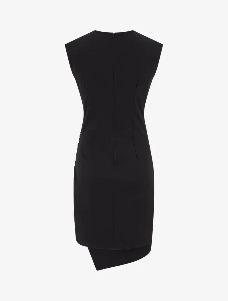 Robe sans manches style portefeuille à effet drapé - Noir