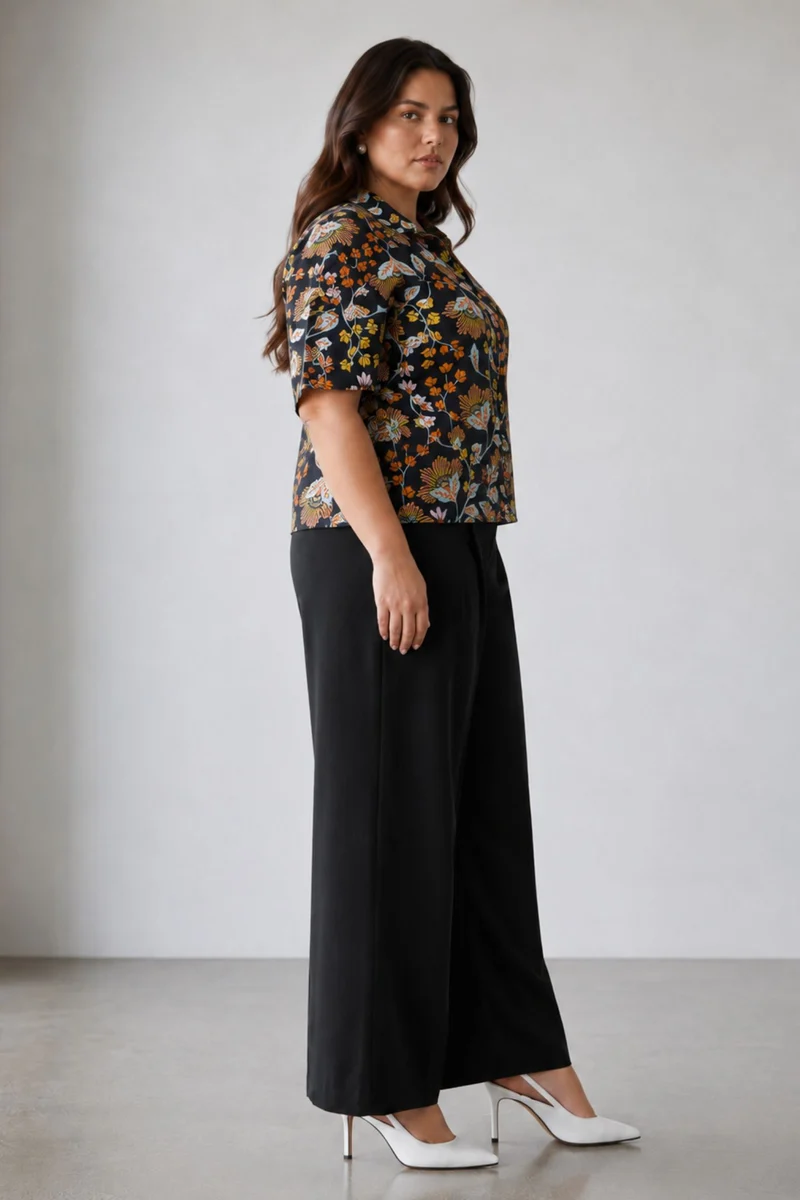 Aster|Cotton Relaxed Boxy Fit Cropped Shirt