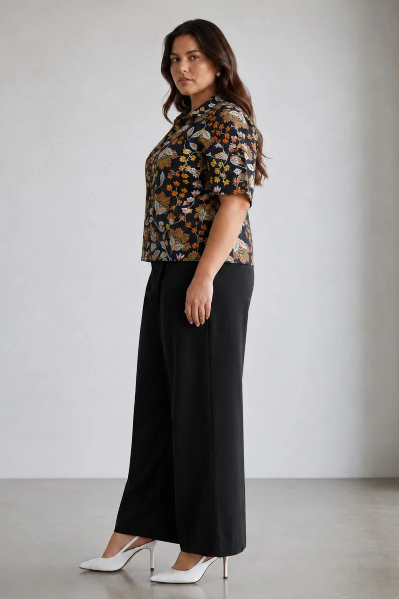Aster|Cotton Relaxed Boxy Fit Cropped Shirt