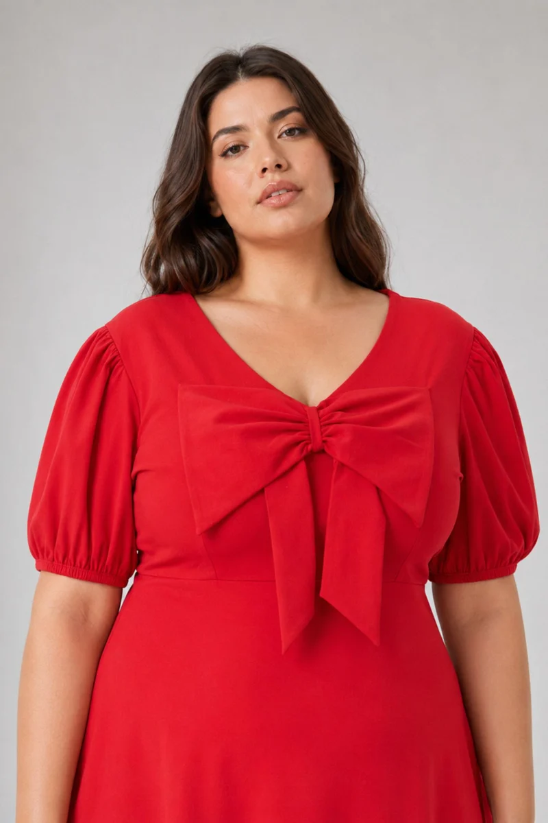 Jara|Ponte Mini Dress With Center Front Bow