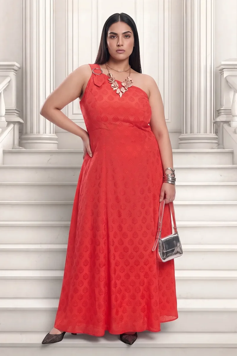 Janiah|Viscose One Shoulder A Line Dress