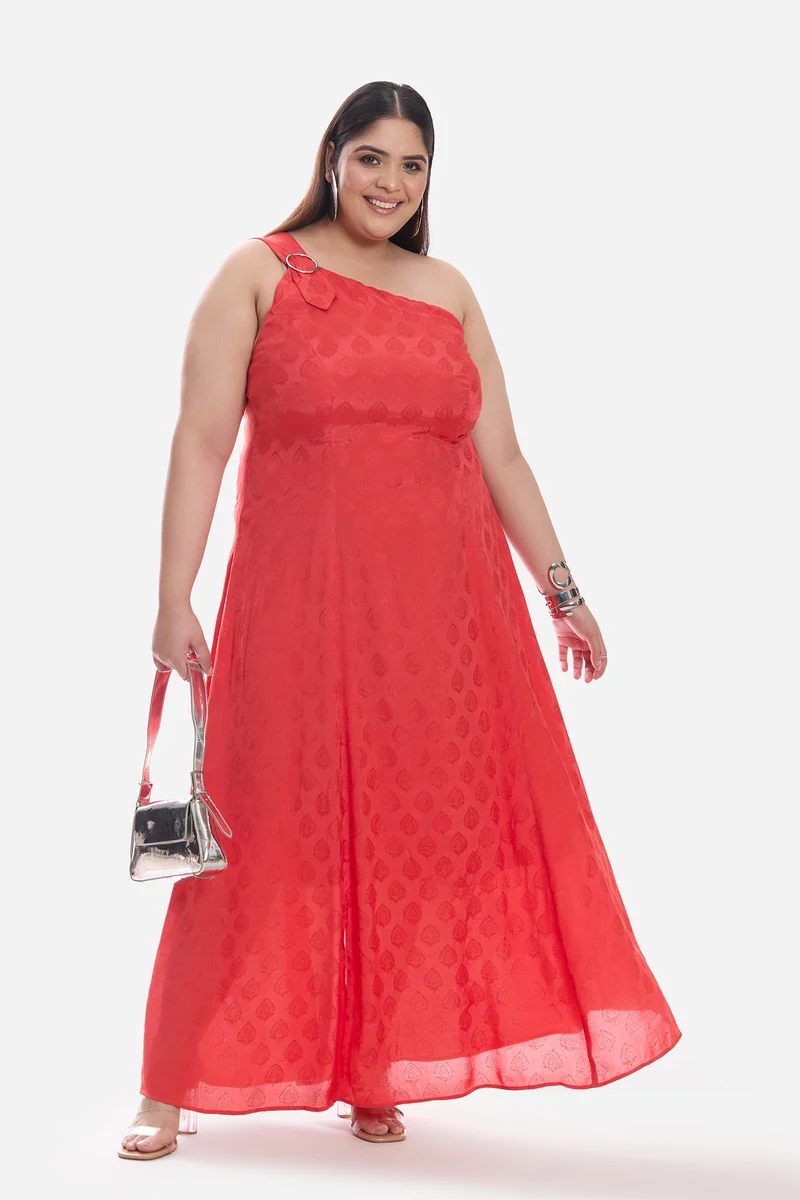 Janiah|Viscose One Shoulder A Line Dress