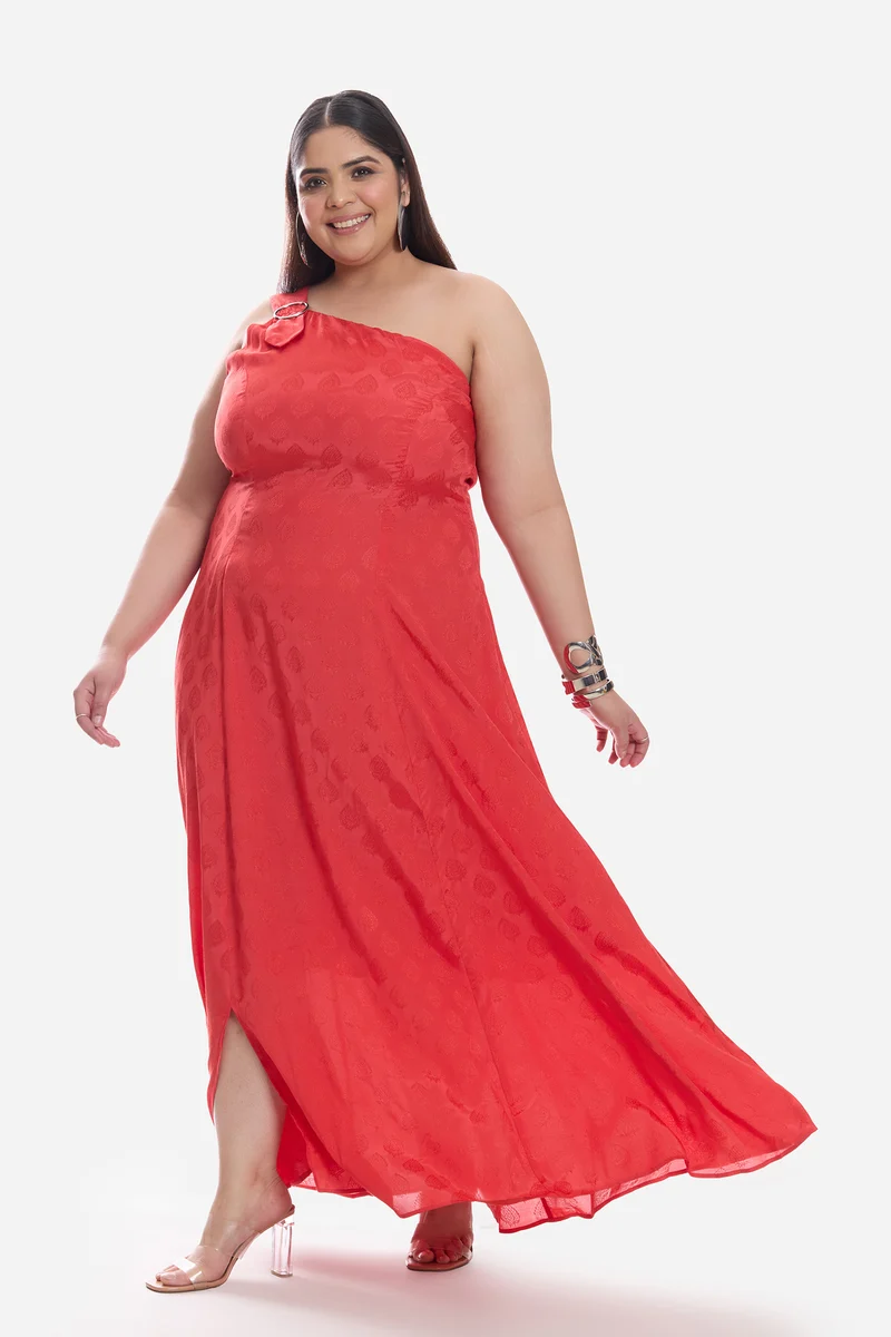 Janiah|Viscose One Shoulder A Line Dress