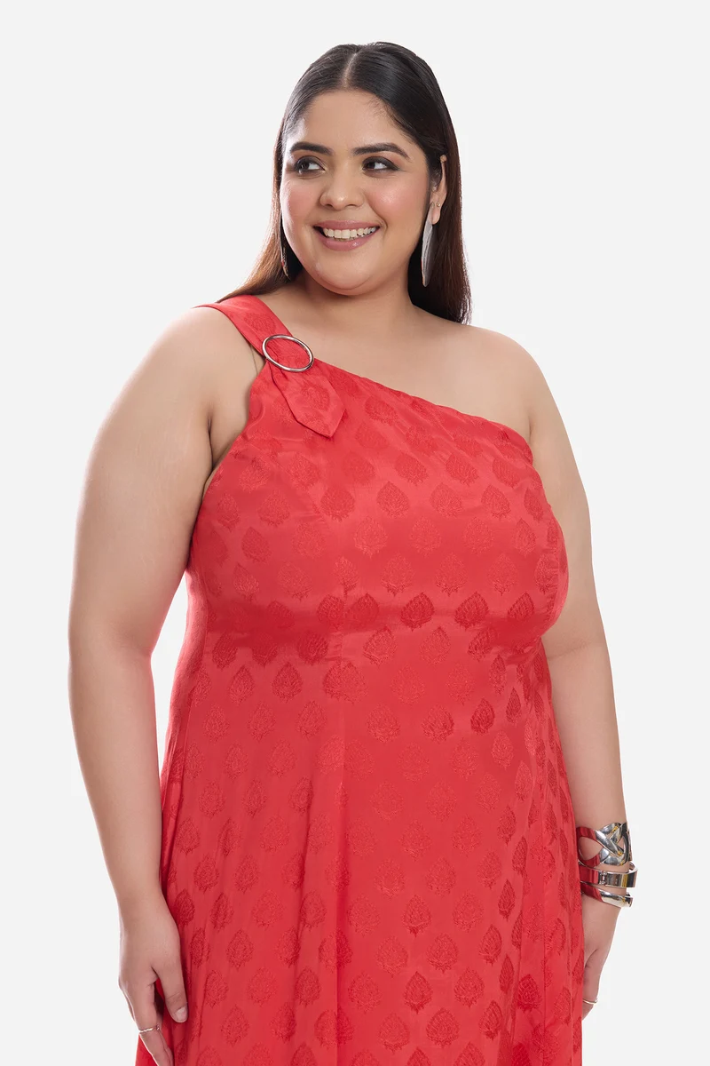 Janiah|Viscose One Shoulder A Line Dress