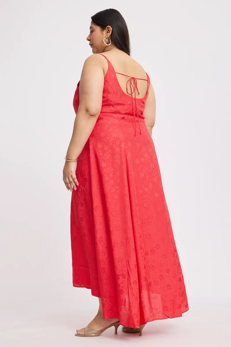 Carys|Viscose Aline Dress With Highlow Hem