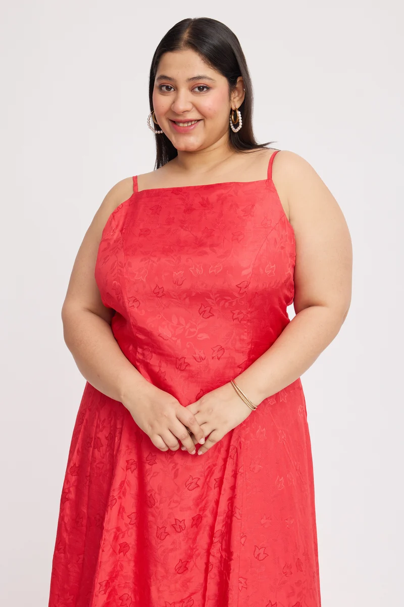 Carys|Viscose Aline Dress With Highlow Hem