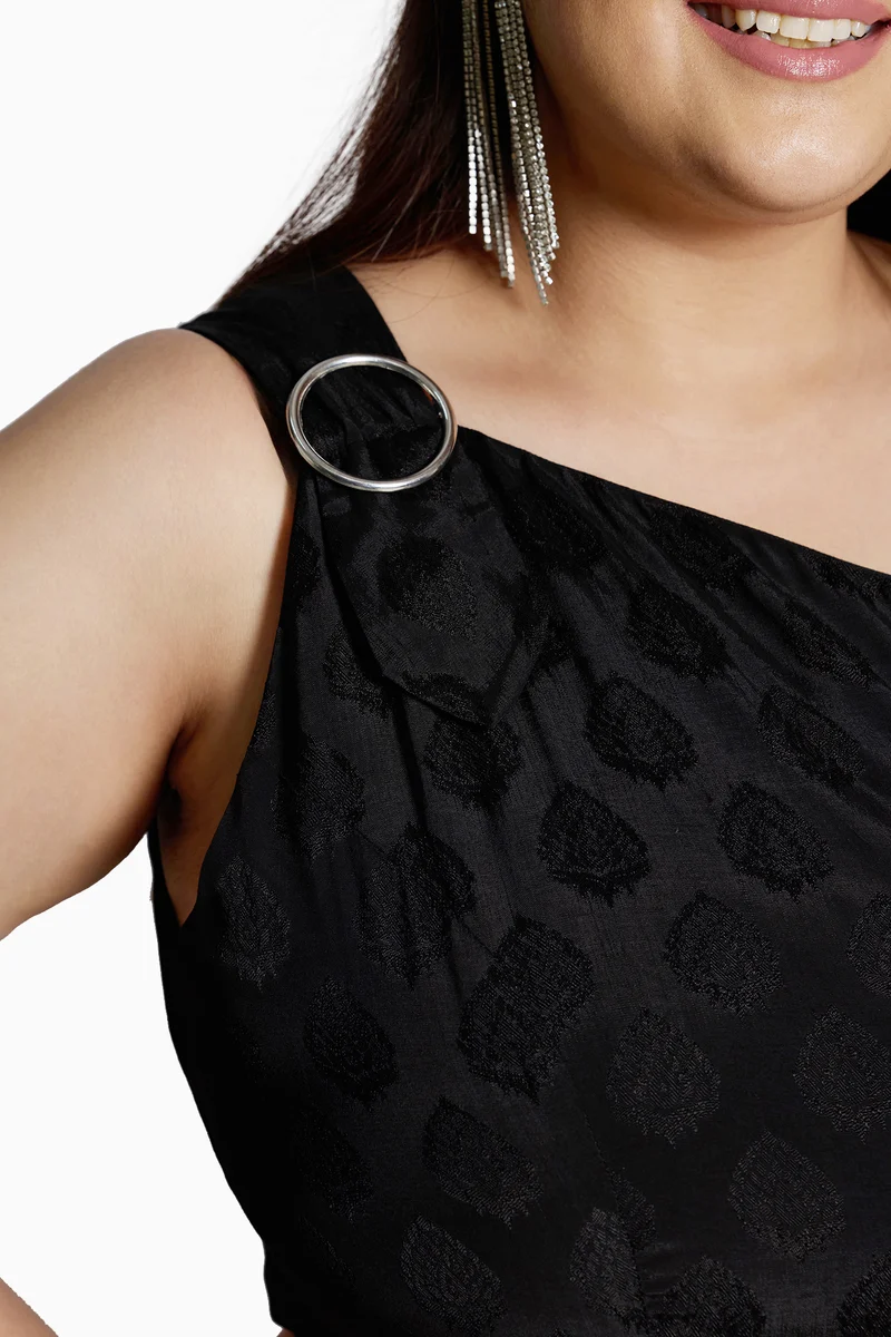 Jania|Viscose One Shoulder A Line Dress