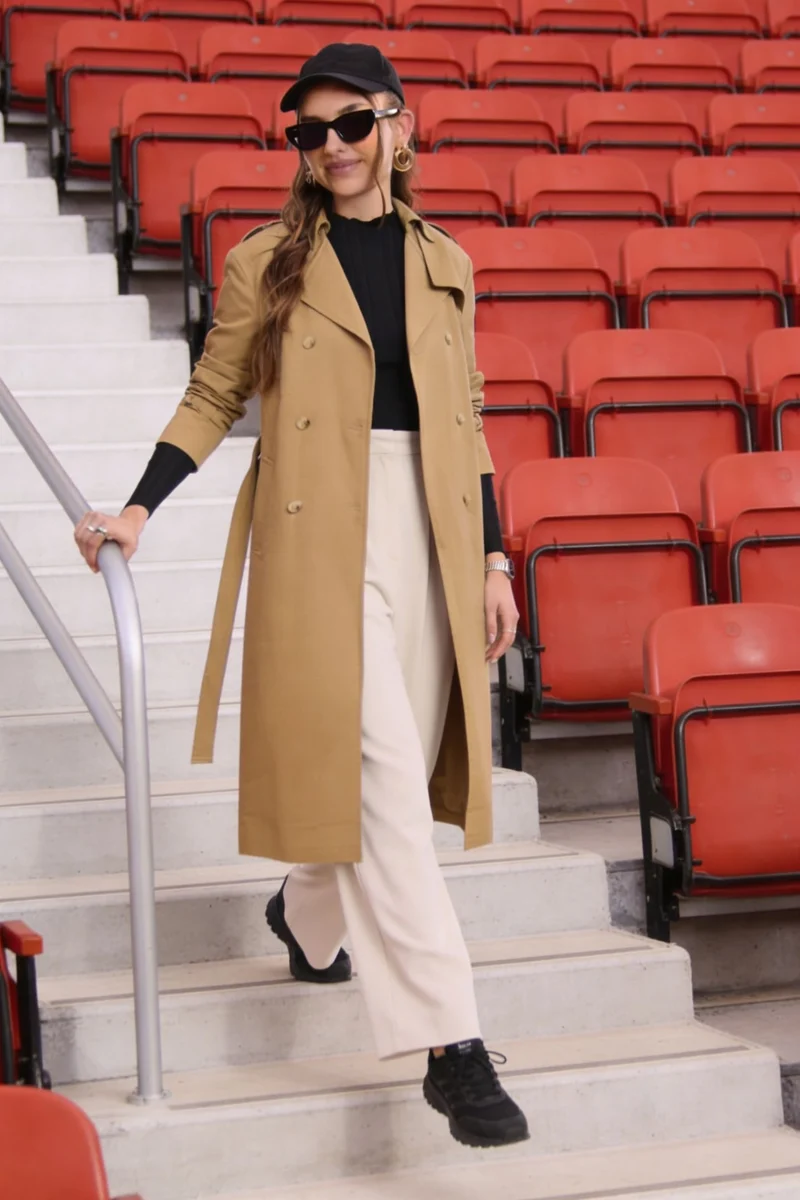 Una|100% Cotton Belted Heritage Long Trench Coat