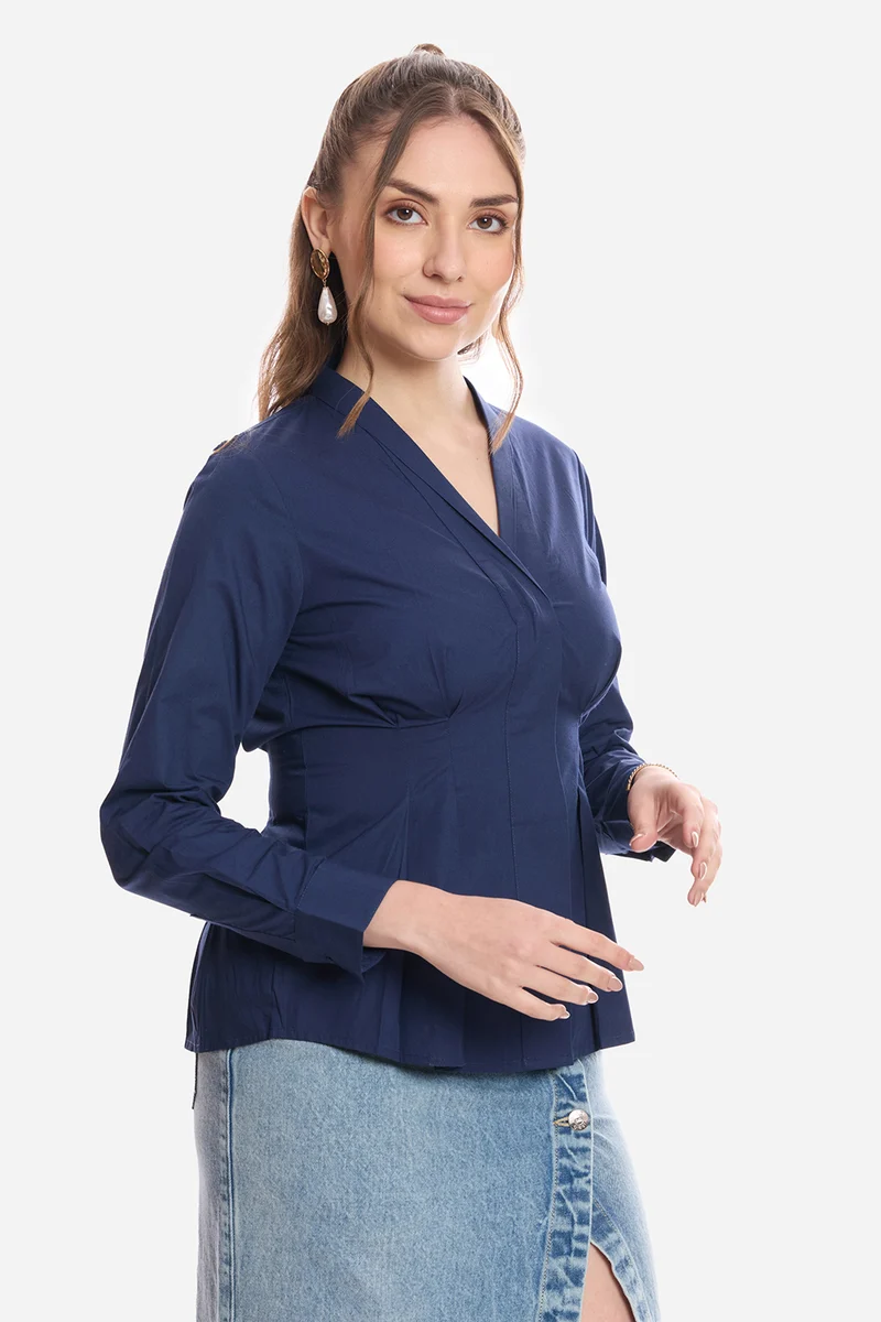 Akif|100% Cotton Pleated Fit & Flare Shirt