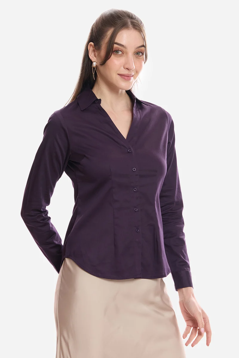 Arif|Cotton Cinched Waist Full Sleeve Shirt