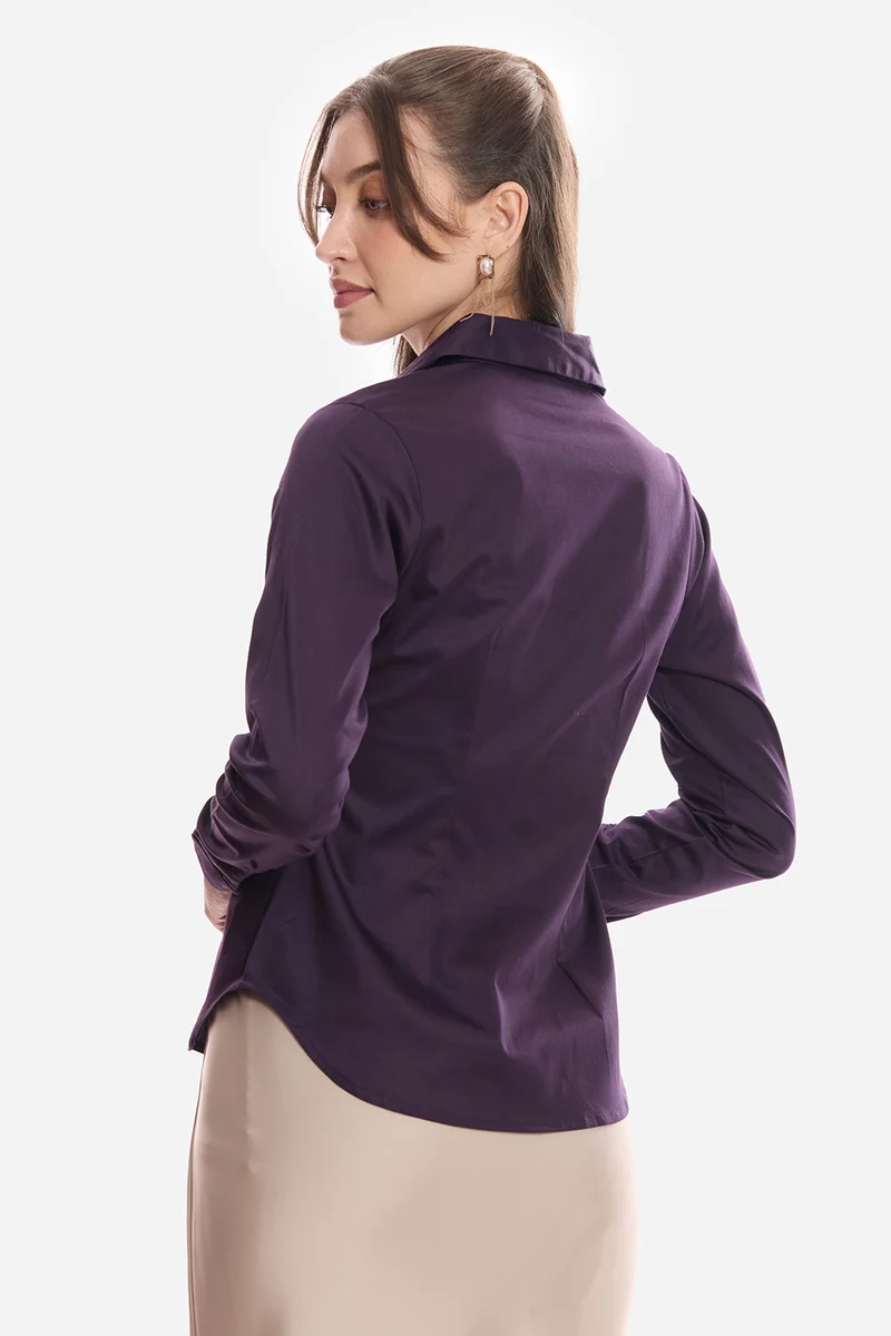 Arif|Cotton Cinched Waist Full Sleeve Shirt