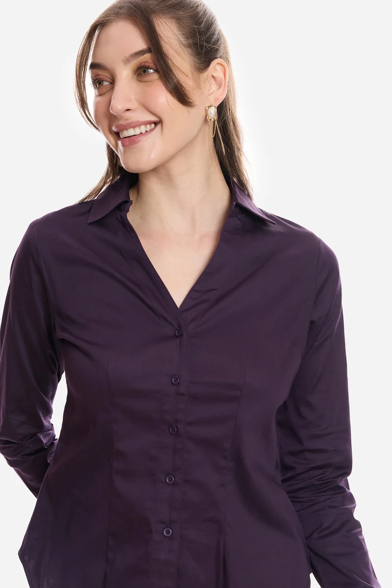 Arif|Cotton Cinched Waist Full Sleeve Shirt