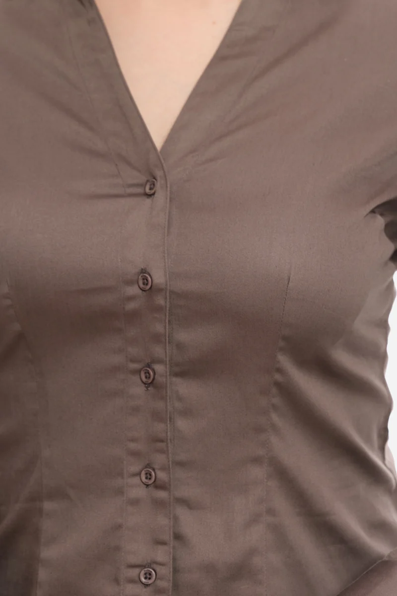 Aslan|Cotton Cinched Waist Full Sleeve Shirt