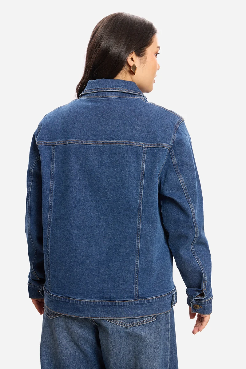 Adelaine|Cotton Denim Jacket