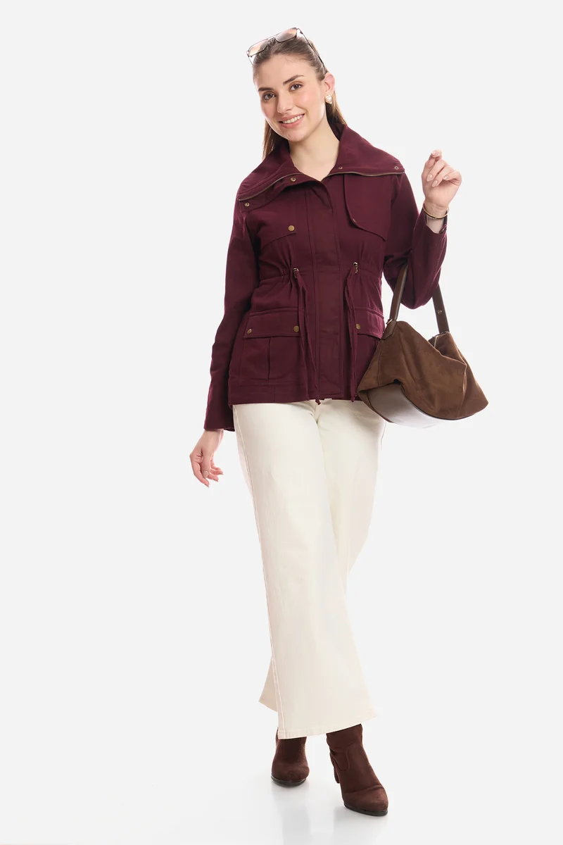 Sine|100% Cotton Utility Jacket With Flange