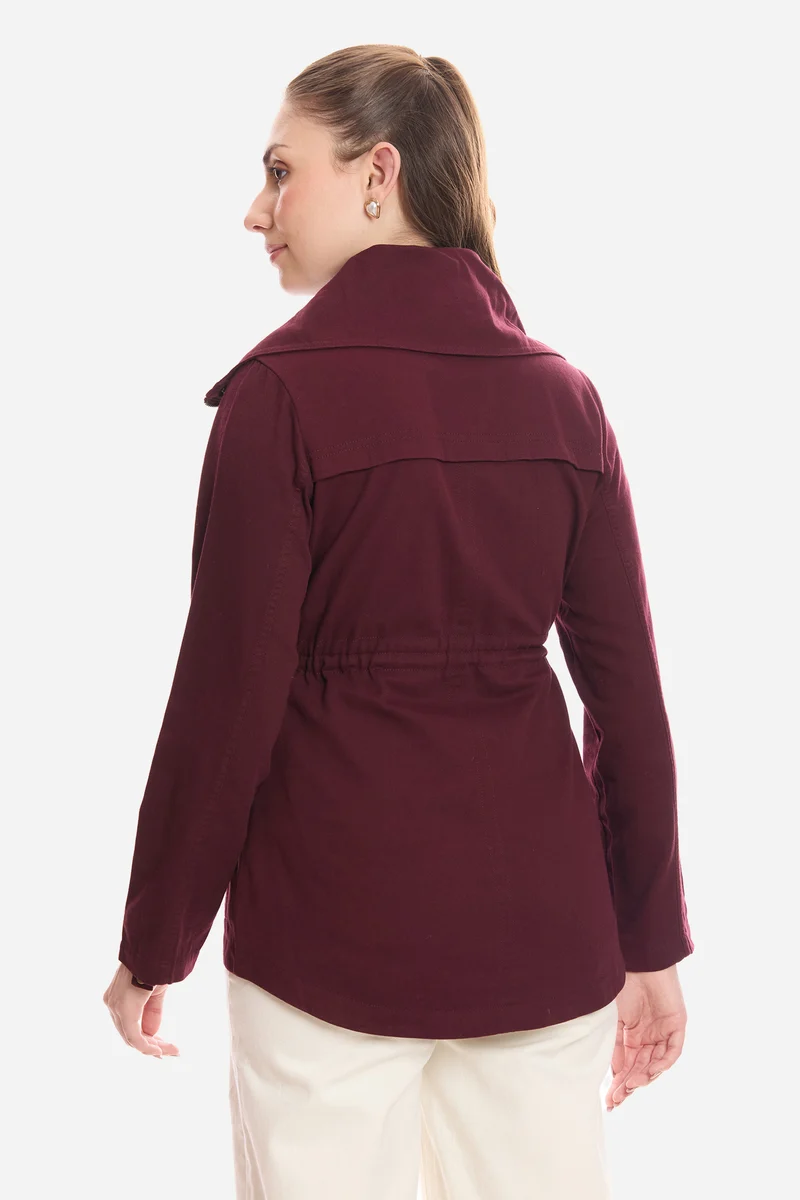 Sine|100% Cotton Utility Jacket With Flange