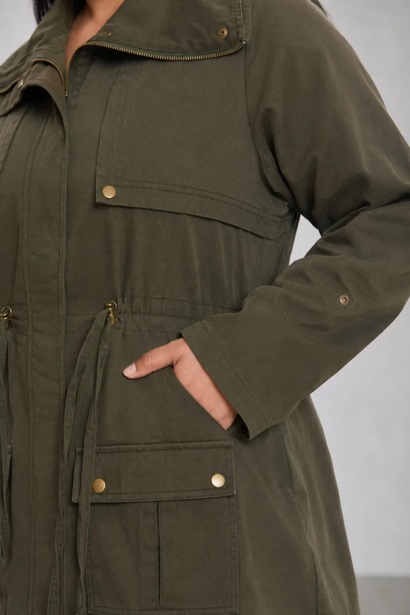 Himasha|100% Cotton Longline Utility Jacket