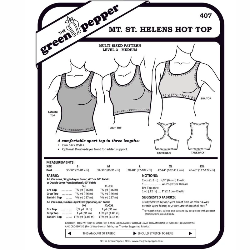 PATRON DE COUTURE PDF | Haut thermique Mt Saint Helens (femme) | The Green Pepper