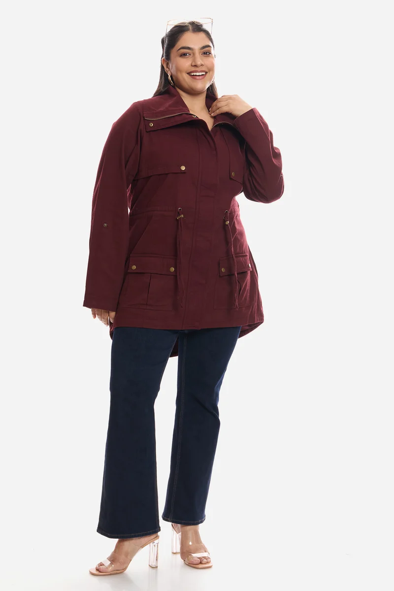 Eshani|100% Cotton Longline Utility Jacket