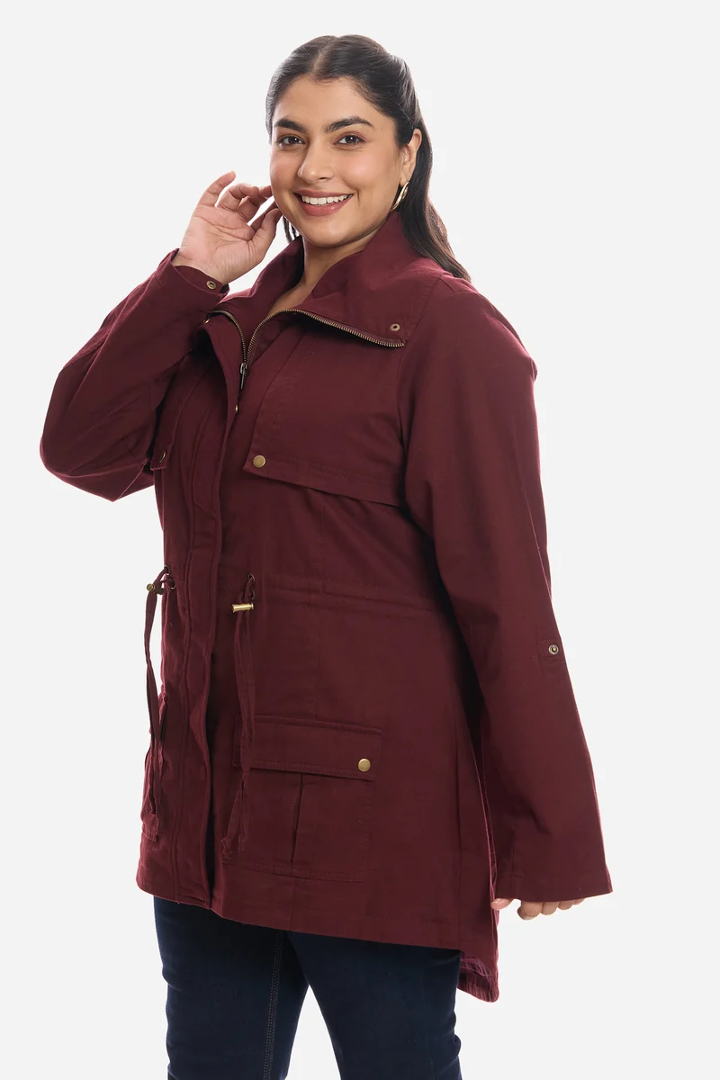 Eshani|100% Cotton Longline Utility Jacket