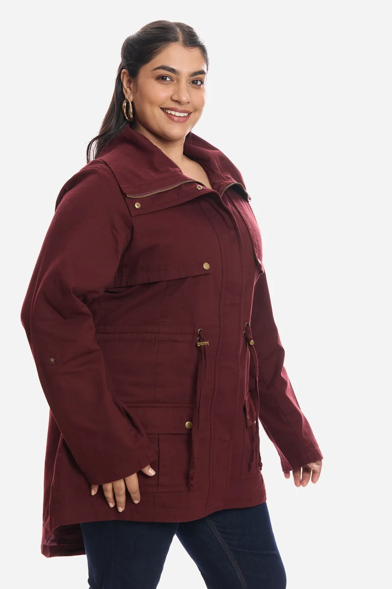 Eshani|100% Cotton Longline Utility Jacket