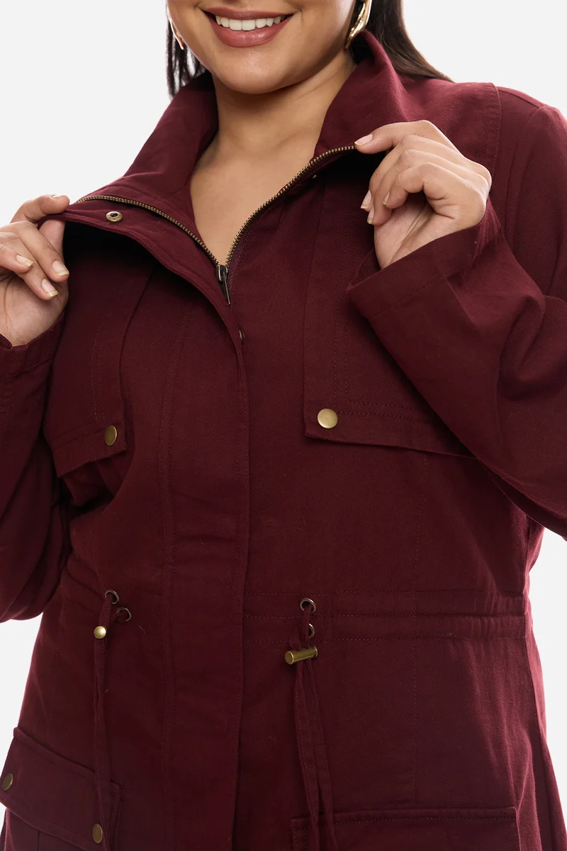 Eshani|100% Cotton Longline Utility Jacket