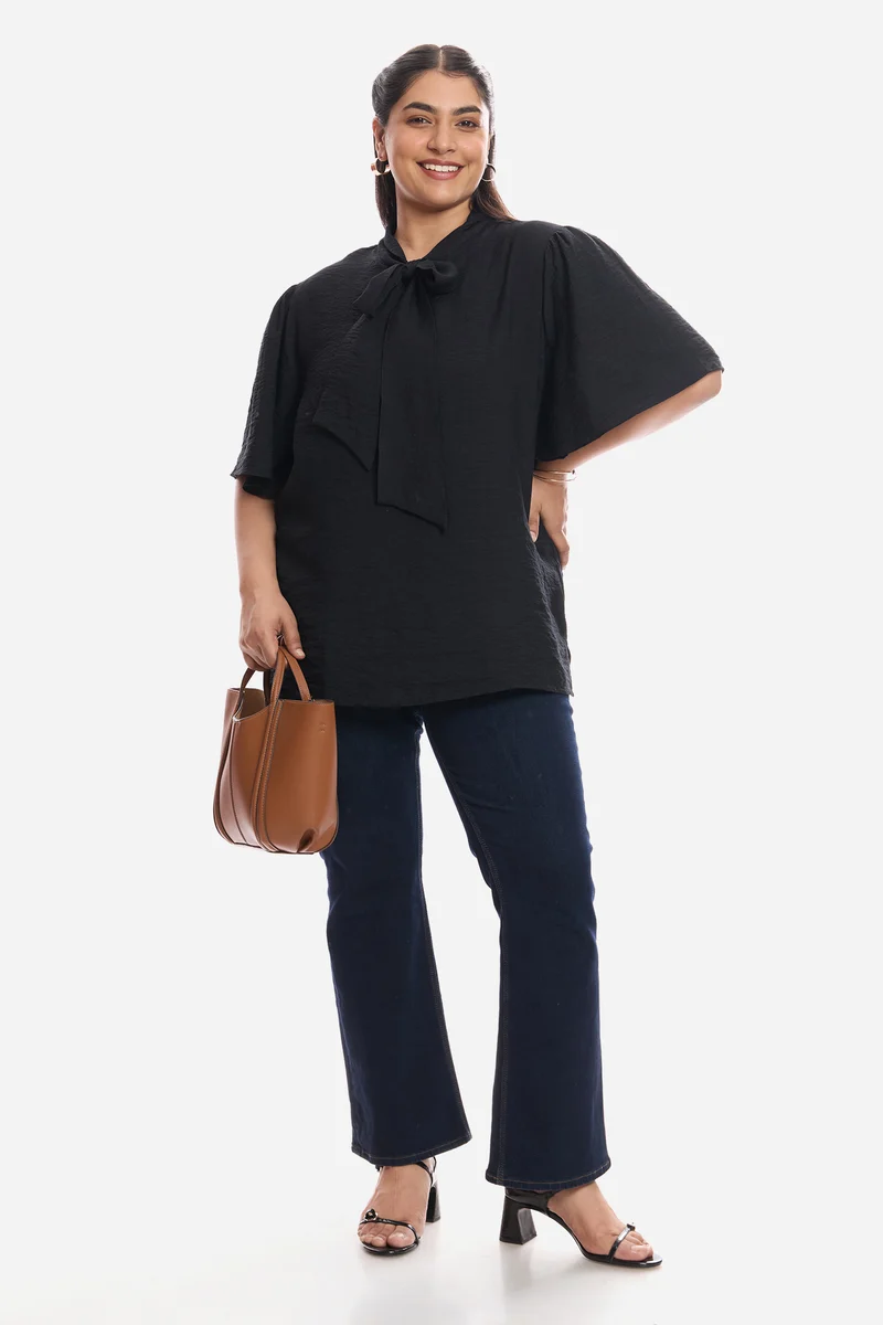 Amishi|Viscose Blouse With Flutter Sleeves