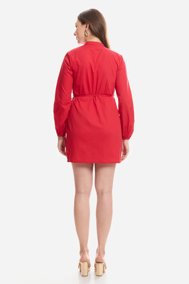 Caela|100% Cotton Wrap Mini Dress