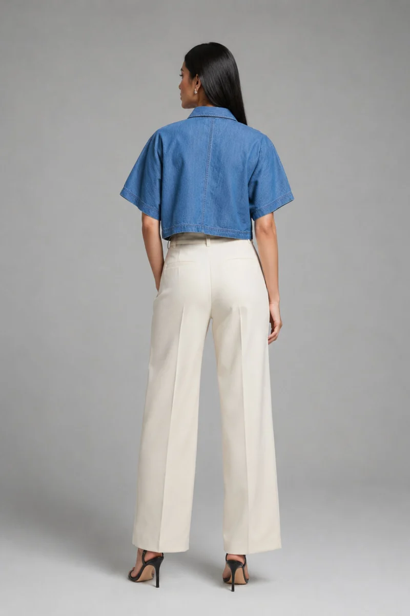 Calla|100% Cotton Dolman Sleeve Denim Top