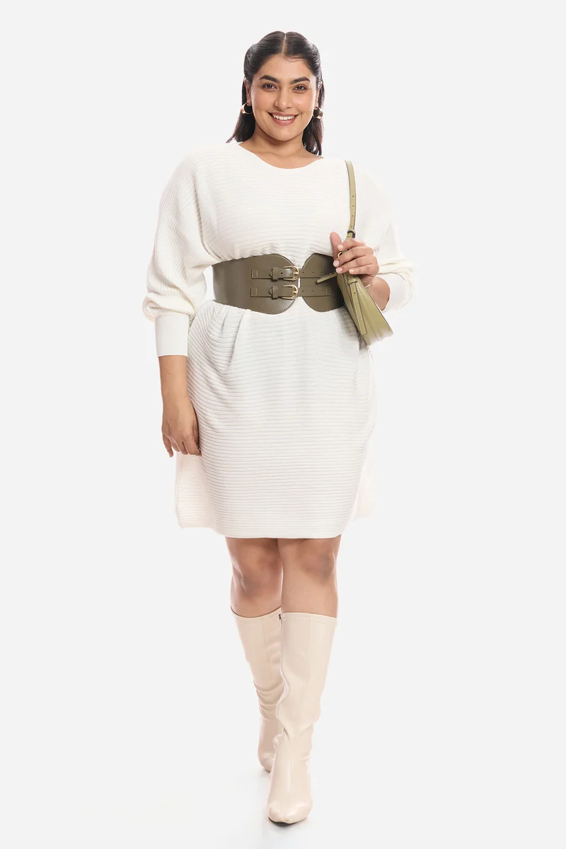 Yohani|100% Cotton Dress With Cuffed Sleeves