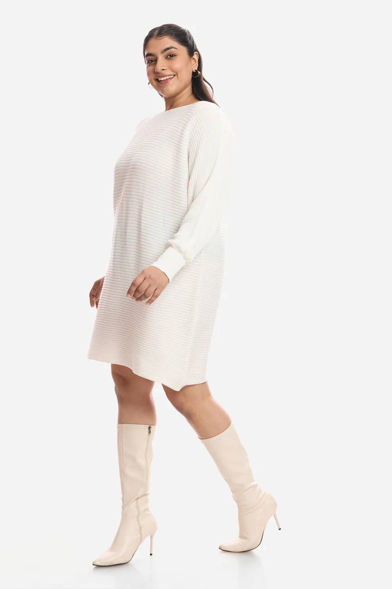 Yohani|100% Cotton Dress With Cuffed Sleeves