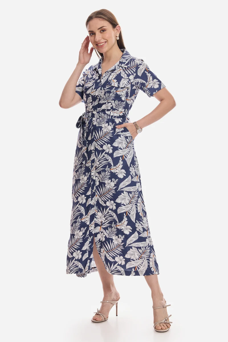 Bute|100% Viscose Twill Maxi Shirt Dress