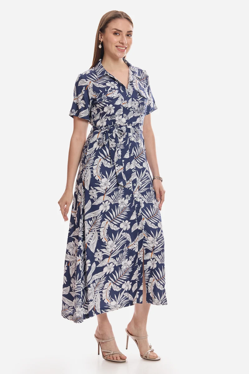 Bute|100% Viscose Twill Maxi Shirt Dress