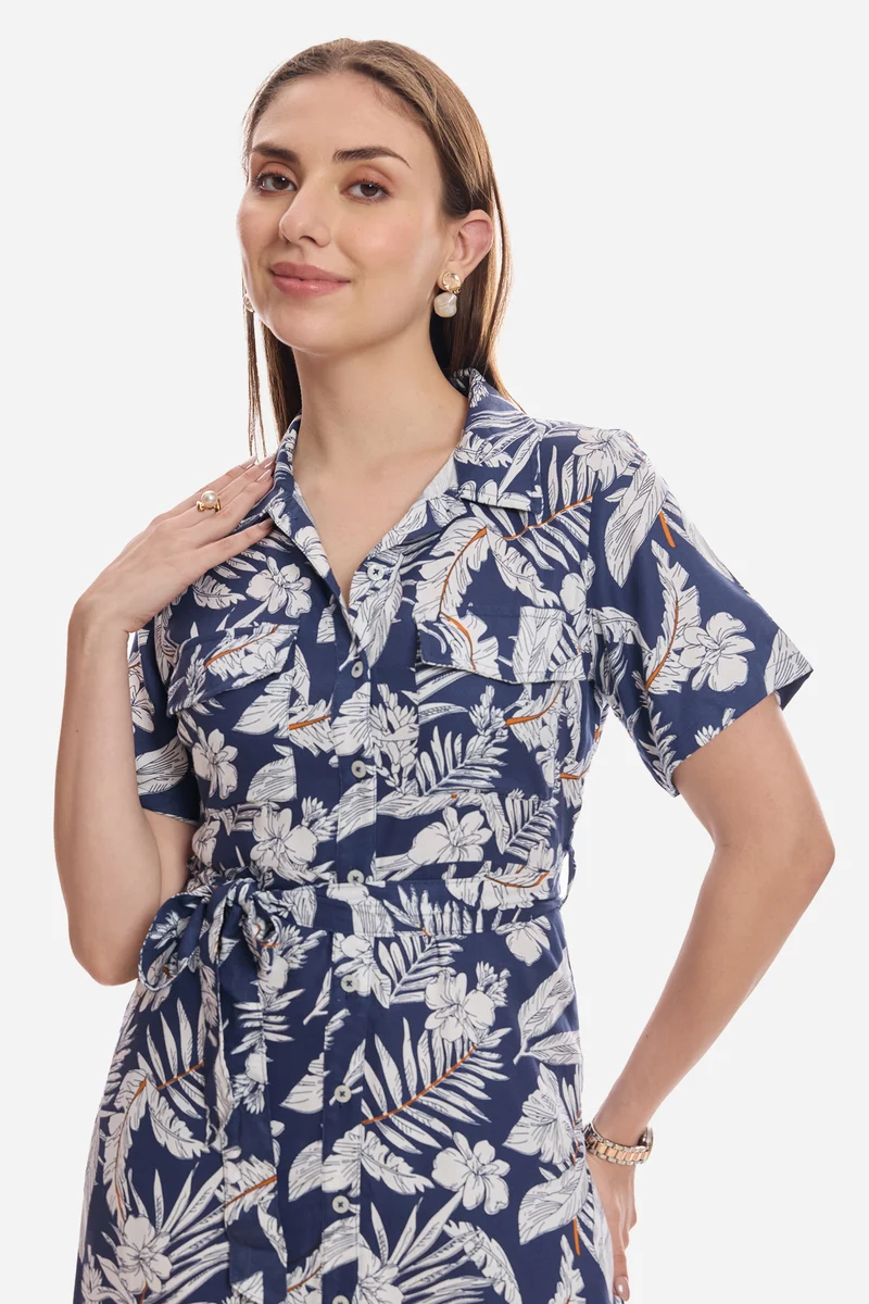 Bute|100% Viscose Twill Maxi Shirt Dress