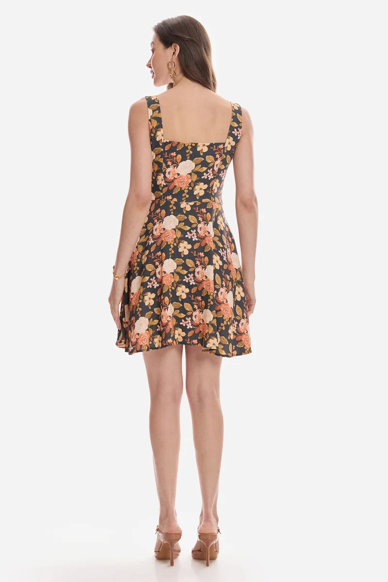 Liza|Lyocell Square Neck Mini Dress