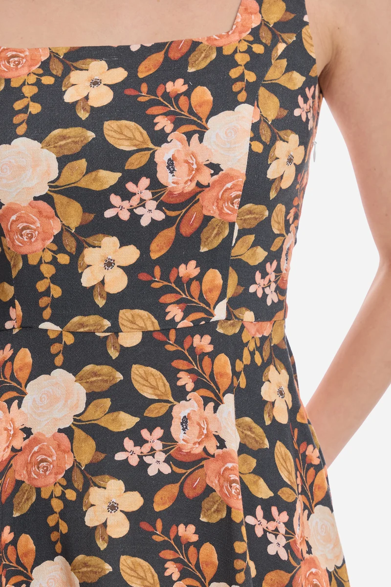 Liza|Lyocell Square Neck Mini Dress