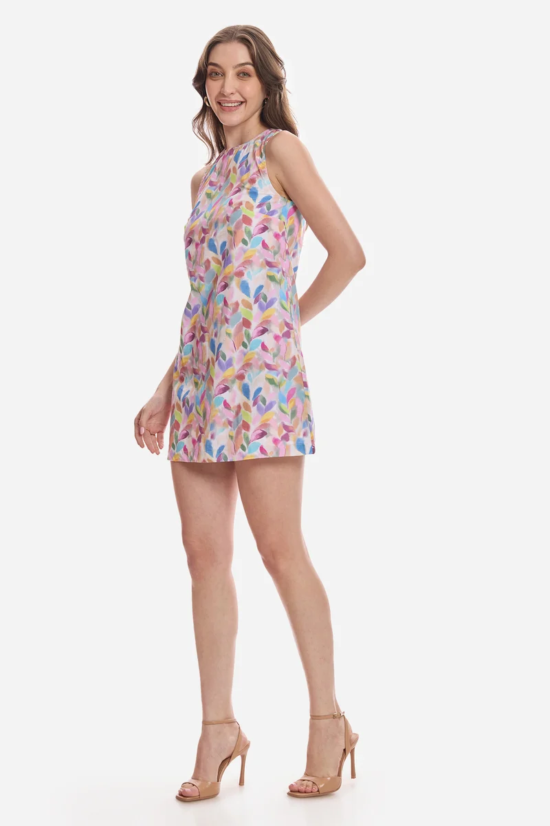 Nurgul|100% Cotton Tent Mini Dress
