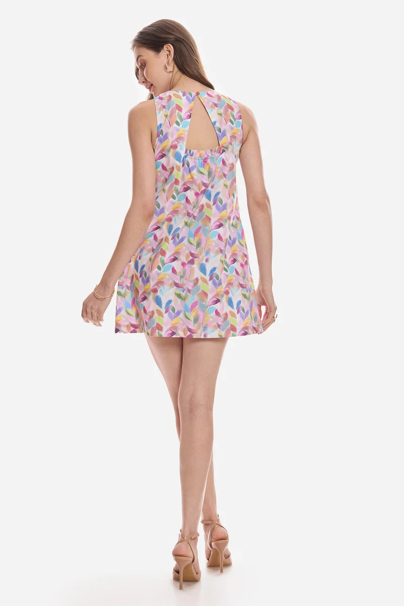 Nurgul|100% Cotton Tent Mini Dress